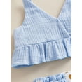 thumbnail image 6 of Bagilaanoe 2Pcs Toddler Baby Girls Short Pants Set Sleeveless Ruffle Vest Tops + Floral Shorts 6M 12M 18M 24M 3T 4T Kids Casual Summer Outfits, 6 of 9