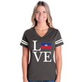 thumbnail image 1 of Womens Haiti Football V-Neck T-Shirt, 1 of 5
