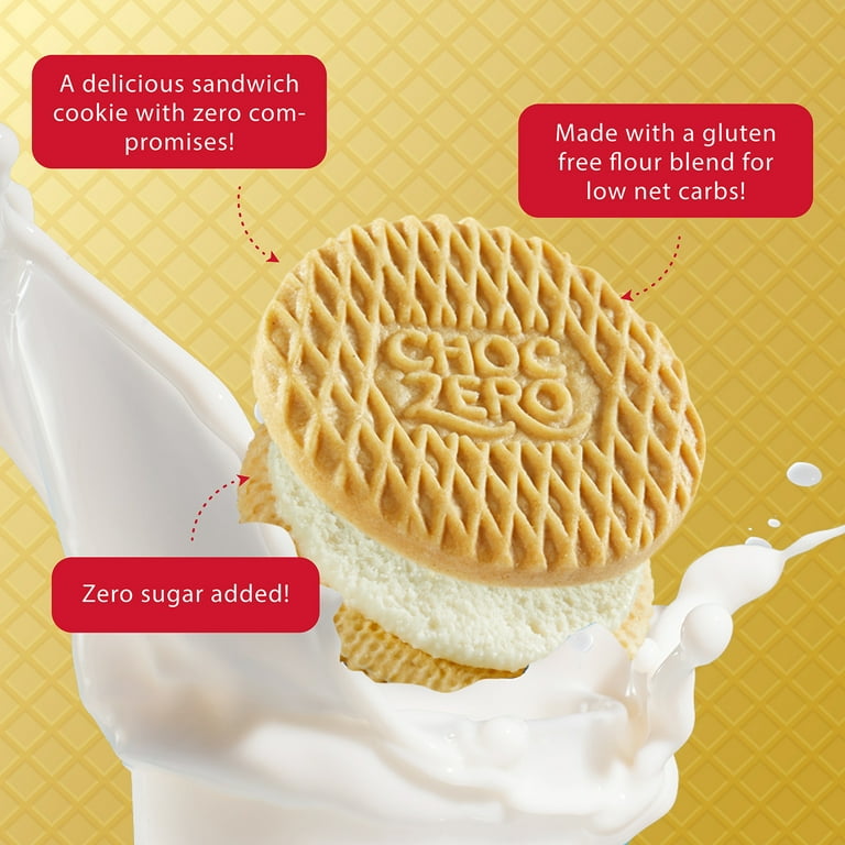 ChocZero Dunkies, Gluten Free Keto Vanilla Sandwich Cookies, Monk