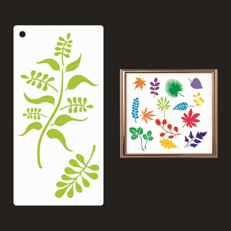 Reusable Stencils for Crafts,A4 29cm Grass Leaves DIY Art and Craft  Stencils for Painting on Wood, Canvas, Paper, Fabric