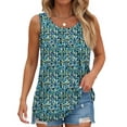 thumbnail image 3 of Fantaslook Pleated Tank Tops for Women Dressy Casual Sleeveless Blouses Floral Summer Tops, 3 of 10