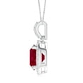 thumbnail image 2 of Angara Natural 2.1 ct Ruby Pendant Necklace with Diamond Halo in Platinum for Women (Size-8mm) – July Birthstone Jewelry | Round Ruby Halo Pendant, 2 of 8
