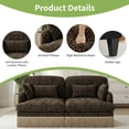 thumbnail image 6 of HUMEHA 69.2" Leopard Chenille Sofa Brown Black 2-Seat w/ Ottoman, 6 of 9