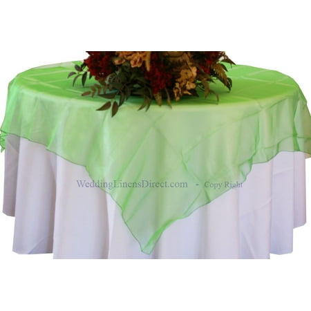 

Wedding Linens Inc. 72 x 72 Organza Sheer Square Table Overlay Toppers - Emerald Green