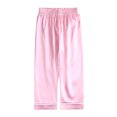 thumbnail image 7 of Girls Pajamas Kids Satin Silk Short Sleeves Button Down Sleepwear Shirts Pants Girls' Sleepwear Pink, 7 of 7