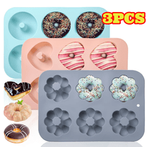 3pcs Silicone Donut Pan for Baking, 6 Cavity Pancake Molds, Non-Stick Doughnut Pan Muffin Cupcake Making Tray