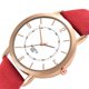 thumbnail image 3 of Reloj de PU unisex de moda con esfera redonda, elegante reloj de pulsera de cuarzo, decoración (rojo), 3 of 6
