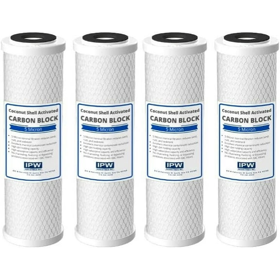 IPW Industries Inc. | 4-Pack Flow-Pur 8 (WCBCS-975-RV) Water Filter Replacement and Water Purifier Activated Carbon Filter for RV Water Filter System