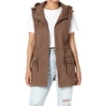thumbnail image 1 of TheMogan Women's PLUS Drawstring Loose Fit Utility Vest Sleeveless Military Jacket, 1 of 7