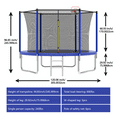 thumbnail image 6 of UIOWIO 10 ft Recreational Trampoline for Kids and Adults Outdoor Trampoline with Basketball Hoop Backyard Trampoline for 1-2 Adults & Toddler with Ladder,Enclosure Net,Blue, 6 of 7