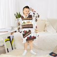 thumbnail image 6 of FORMRS Wearable Blanket Hoodie with Sleeves for Kids Cozy Flannel Sweatshirt, White Cakes Pattern, 6 of 7