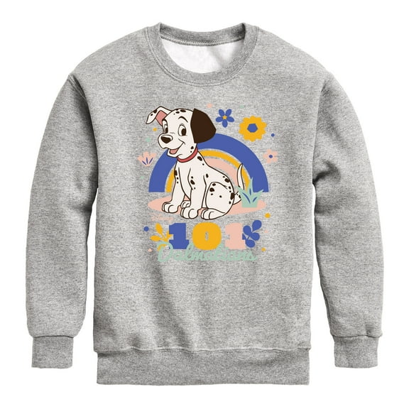 Disney - 101 Dalmatians Animated - Spring Flowers - Youth Crewneck Fleece Sweatshirt