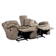 thumbnail image 2 of Lexicon Bastrop Fabric Double Glider Reclining Loveseat with Console in Brown, 2 of 5