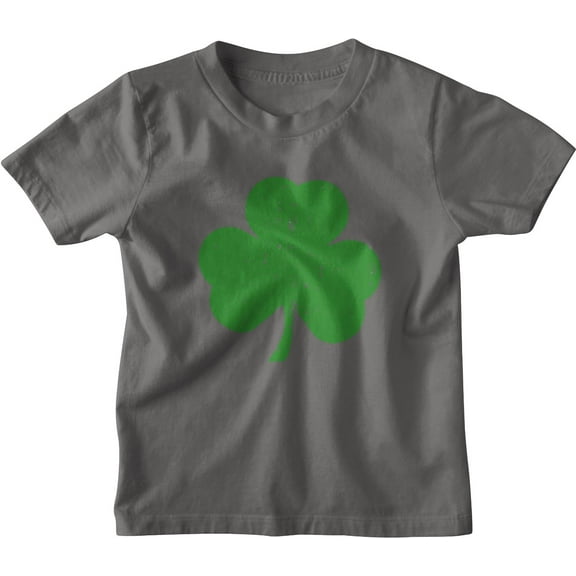 NYC FACTORY USA Screen Printed Shamrock Youth T-Shirt Distressed Tee Kids Irish Green