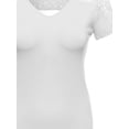 thumbnail image 3 of FashionOutfit Women's Plus Size Back Lace V-Neck Tee Shirt, 3 of 3