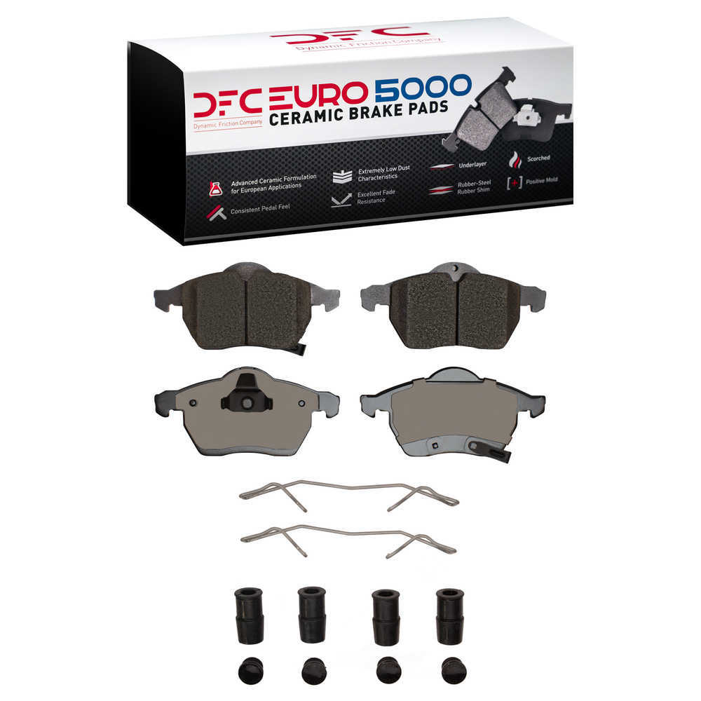 Dynamic Friction Company 1600-0819-01 DFC EURO 5000 Ceramic Brake Pads and Hardware Kit