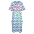 thumbnail image 4 of Vestido holgado con bolsillos y esfera geodésica azul para mujer, estilo coreano., 4 of 6