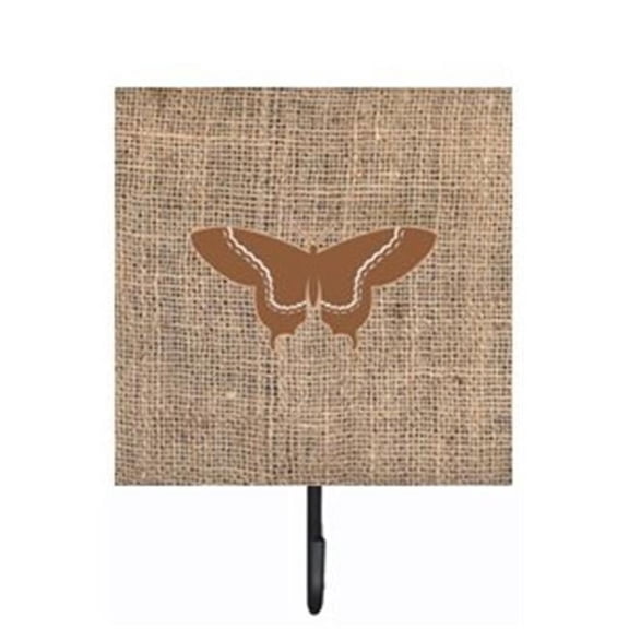 Carolines Treasures BB1030-BL-BN-SH4 Butterfly Burlap and Brown Leash Or Key Holder