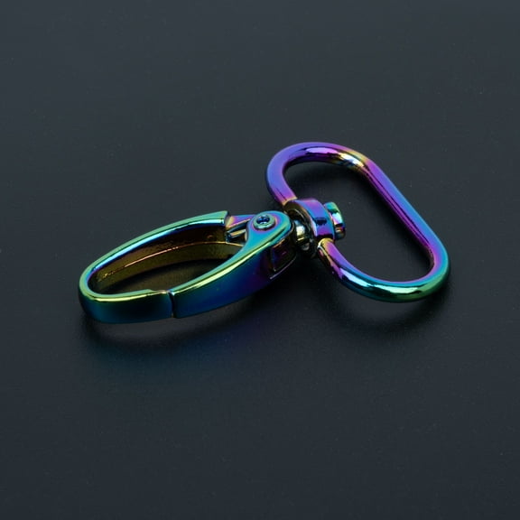 Country Brook Design® 1 Inch Iridescent Rainbow Lobster Clip Swivel Snap Hook, 10 Pack