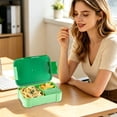 thumbnail image 5 of 3-Compartment Lunch Box - Reusable Meal Prep Container for & Adults, Leak-Proof Food Storage with Silicone Sealing Ring, Ideal for , Work, and Picnics - Dishwasher Safe Bento Box Green, 5 of 6