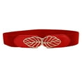 thumbnail image 2 of TANGNADE Womens Belts For Dresses Vintage Wide ElasticWaist Belt Dress Waist Leaves Buckle Belt Red, 2 of 4