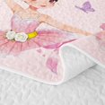 thumbnail image 5 of Castle Fairy Ballet Dance Girl Twin Quilt Set,Floral Butterfly Flamingo Twin Coverlet Set,Pink White, 5 of 7