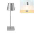 thumbnail image 4 of Lampe Tactile LED, Lampe de Table Sans Fil LED Interrupteur Tactile Rechargeable Dimmable Simple Ergonomique Portable pour Restaurant pour Café Or, Argent, Noir, Blanc, 4 of 8
