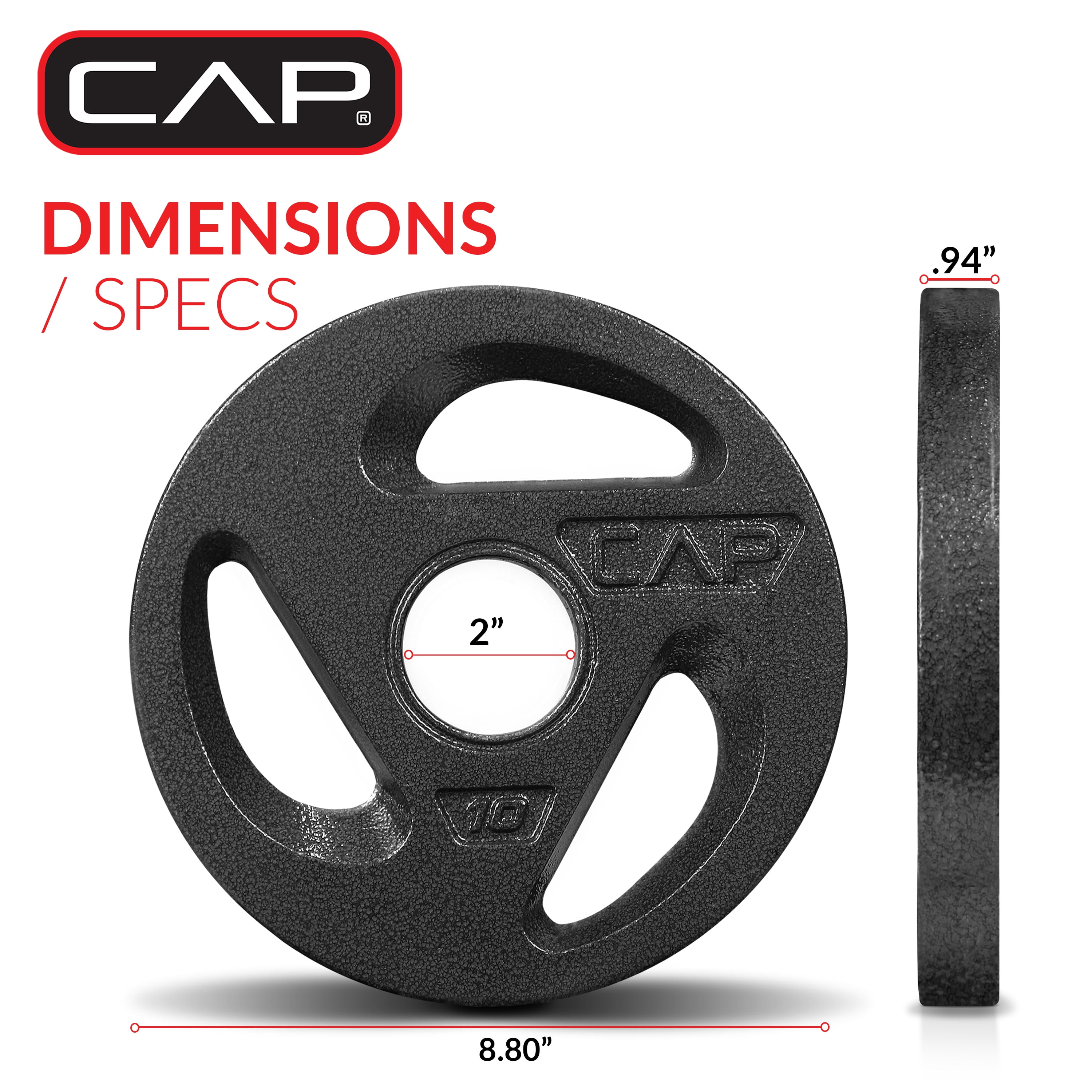 CAP Barbell 50lb Olympic Grip Plate Weight Set (25x2) - Walmart.com