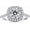 White, variant on 2CT Halo Moissanite Engagement Ring for Women, Cushion Shaped Half Eternal 925 Sterling Silver Plated White Gold, Promise Rings for Birthday Valentines Day Anniversary Christmas Size 11