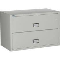 Phoenix Safe Lateral 44 inch 2-Drawer Fireproof File Cabinet with Key Lock, Water Seal, Gray, LAT2W44LG