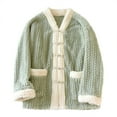 thumbnail image 2 of Bovxnpu Women's Winter Warm Pajama Cardigan Top Plushed Thick Flannel Warm Long-Sleeve Casual Loungewear Sleepwear, 2 of 8