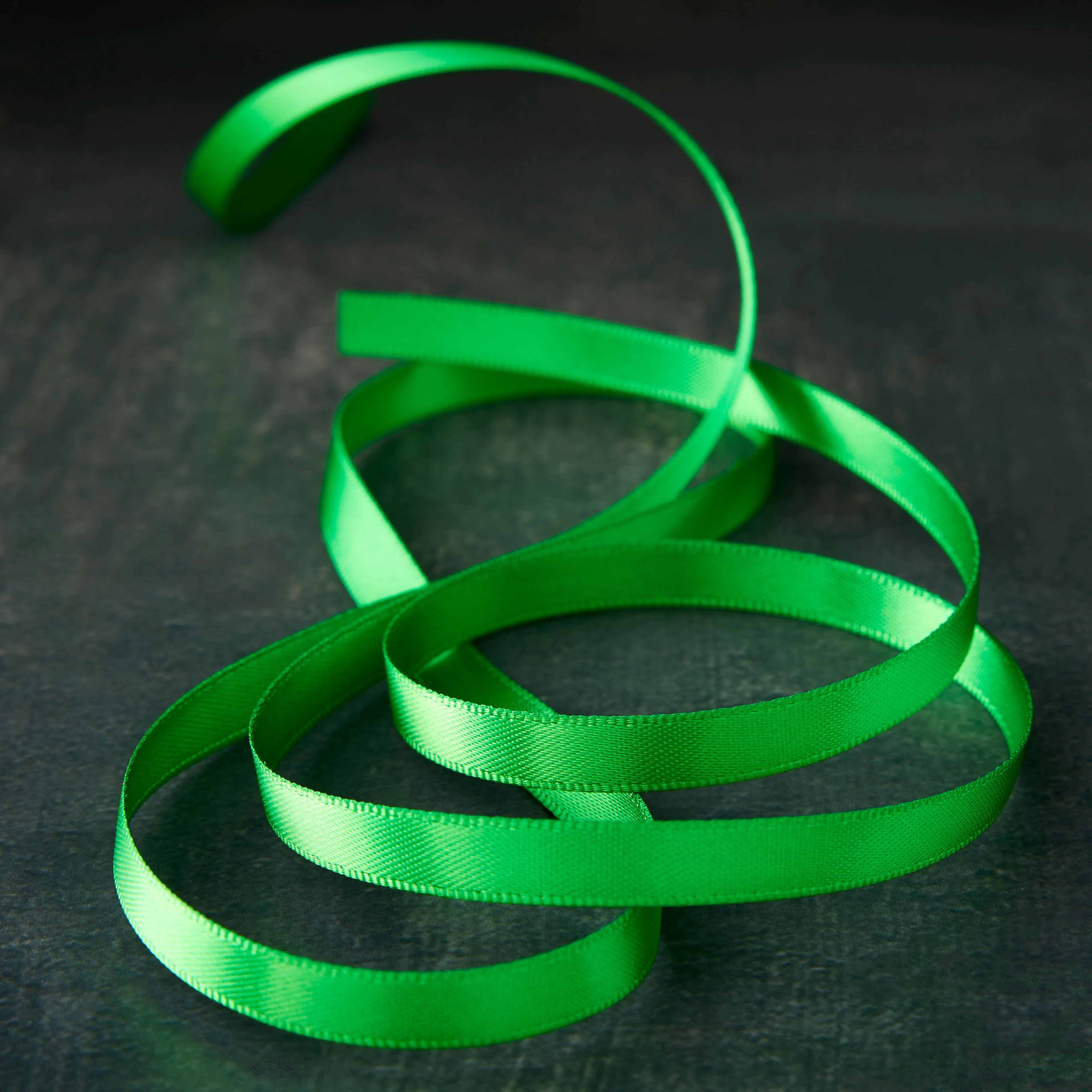 1/4" x 10yd. Emerald Satin Ribbon by Celebrate It – Non-Wired with Woven Edge - Polyester – Ideal for Gift Wrapping - Baskets & DIY Crafts - 24 Pack