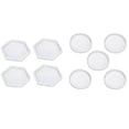 thumbnail image 1 of 9 Pcs Moules en Époxy Transparents pour Moulage avec Résine, Béton, Ciment et Argile Polymère, 4 Pcs Hexagone & 5 Pcs Rond, 1 of 6