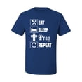 thumbnail image 2 of Eat Sleep Pray Repeat for Christians Faith | Mens Inspirational/Christian Graphic T-Shirt, Royal, 3XL, 2 of 3