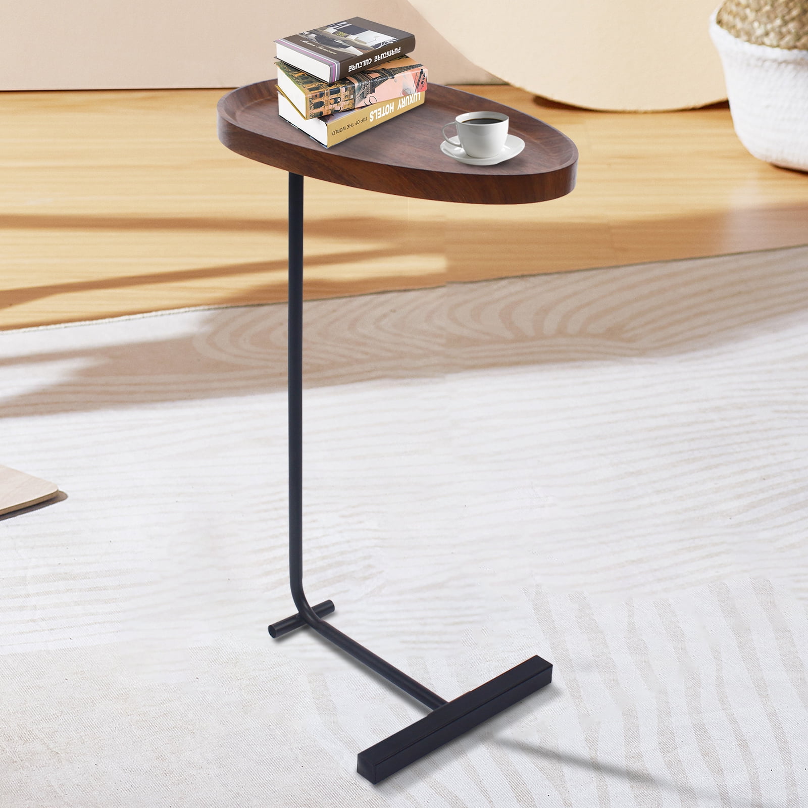 Modern Freestanding Walnut End Table Modern Small Side Coffee Table