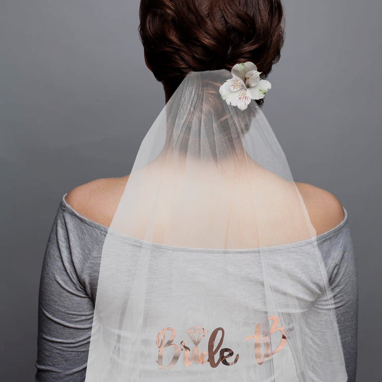 ?Women White Sash Veil Bachelorette Party Bridal Shower Decorations Amazon.com: CIEHER Bride To Be Sash & Veil, White & Gold  main image 3