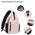 thumbnail image 3 of Mosiso Sling Backpack, Multipurpose Crossbody Shoulder Bag with Front Buckle Pouch&Reflective Strip For Hiking,Travel,For Women Men,Pink, 3 of 7