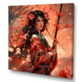 thumbnail image 2 of DESIGN ART Designart "Samurai Floral Beauty I" Asian Woman  Canvas Print 16 in. wide x 16 in. high, 2 of 5