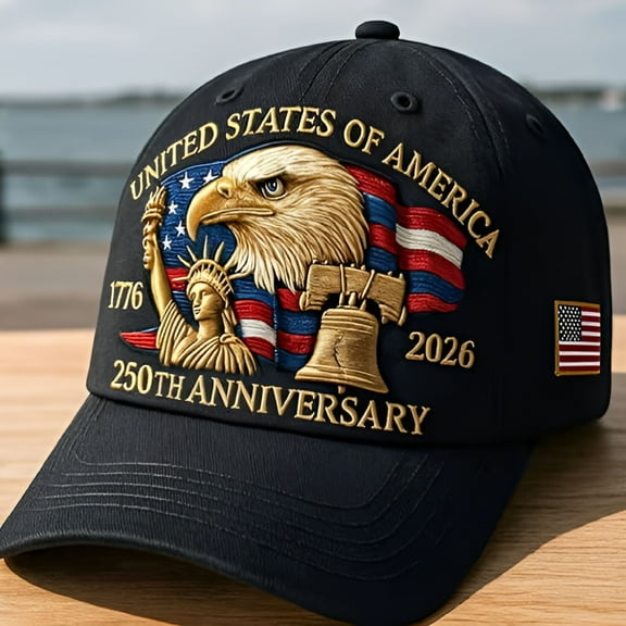 TELOLY Eagle Hat – United States 250th Anniversary Hat, Adjustable Bald Eagle Printed Patriotic Baseball Cap for Men Women