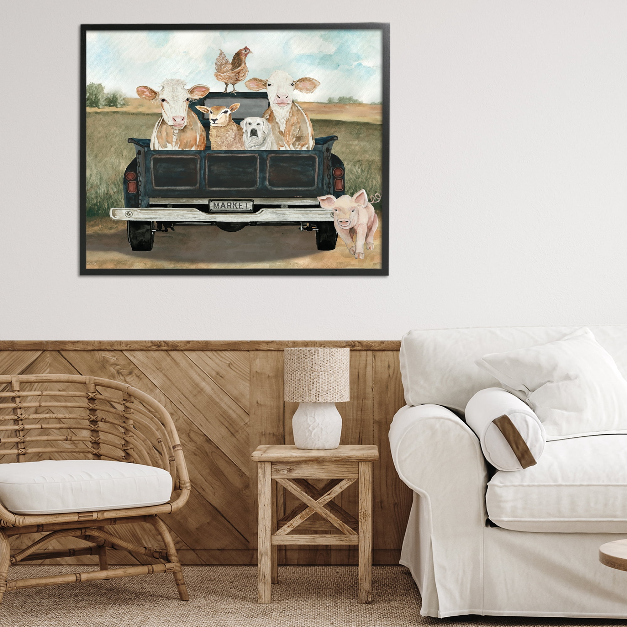 Stupell Industries Ready For A Farm Ride Black Framed Giclee Art, design by Cindy Jacobs