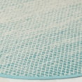 thumbnail image 5 of SAFAVIEH Montauk Vaughn Geometric Cotton Area Rug, Turquoise/Ivory, 6' x 6' Round, 5 of 6