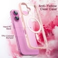 thumbnail image 3 of JETech Magnetic Case for iPhone 16 6.1-Inch Compatible with MagSafe, Shockproof Phone Bumper Cover, Solid Color Matte TPU Frame, Anti-Scratch Clear Back (Pink), 3 of 6