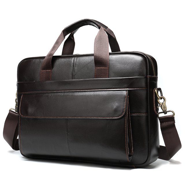 Bolso de negocios para hombre, bolso de mano para hombre, de piel auténtica, de moda, de piel de vaca de capa superior, maletín, bolso para ordenador para hombre