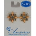 thumbnail image 2 of Gold-Plated Crystal/Opaque Peach Button Earrings, 2 of 2