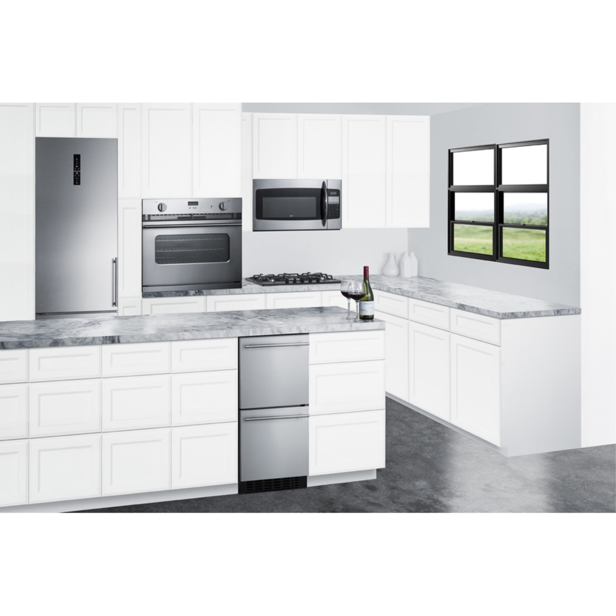 18" deep 15" wide undercounter ADA height drawer refrigerator