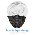 thumbnail image 4 of Shower Caps,Neon Controllers Games Icons Black Pattern Waterproof Shower Cap for Women 4 Pieces,Double Reusable Hair Cover for Shower PEVA Elastic Stretch Hem, 4 of 7