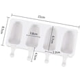 thumbnail image 2 of Ice Cream Mold, Silicone Mini Popsicle Molds Set with 50Pcs Wooden Sticks (White), 2 of 6