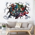 thumbnail image 3 of Spider-man wall sticker Captain America Iron Man 3D Wall sticker Cartoon character wall sticker Cartoon background Wall decoration Children's bedroom decoration 60*40CM, 3 of 4