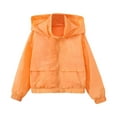 thumbnail image 1 of Wdgfv Filles Coupe-Vent Léger à Capuchon Veste Enfants Garçons Imperméable Compactable Imperméables pour Extérieur Décontracté à Fermeture Éclair Complète Orange 5-6 Ans, 1 of 4
