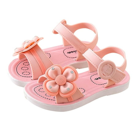 Nmnitkp Girls Sandals Toddler Little Kids Open Toe Bows Summer Flats Dress Sandals Shoes(Toddler /Little/Big Kids)
